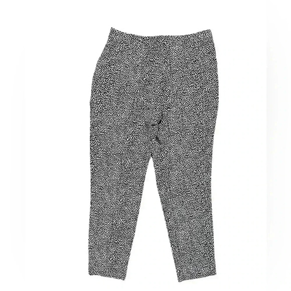 Theory Women's Cropped Pants Size 6 Gray Black Cheetah Print 100% Silk - Picture 5 of 6